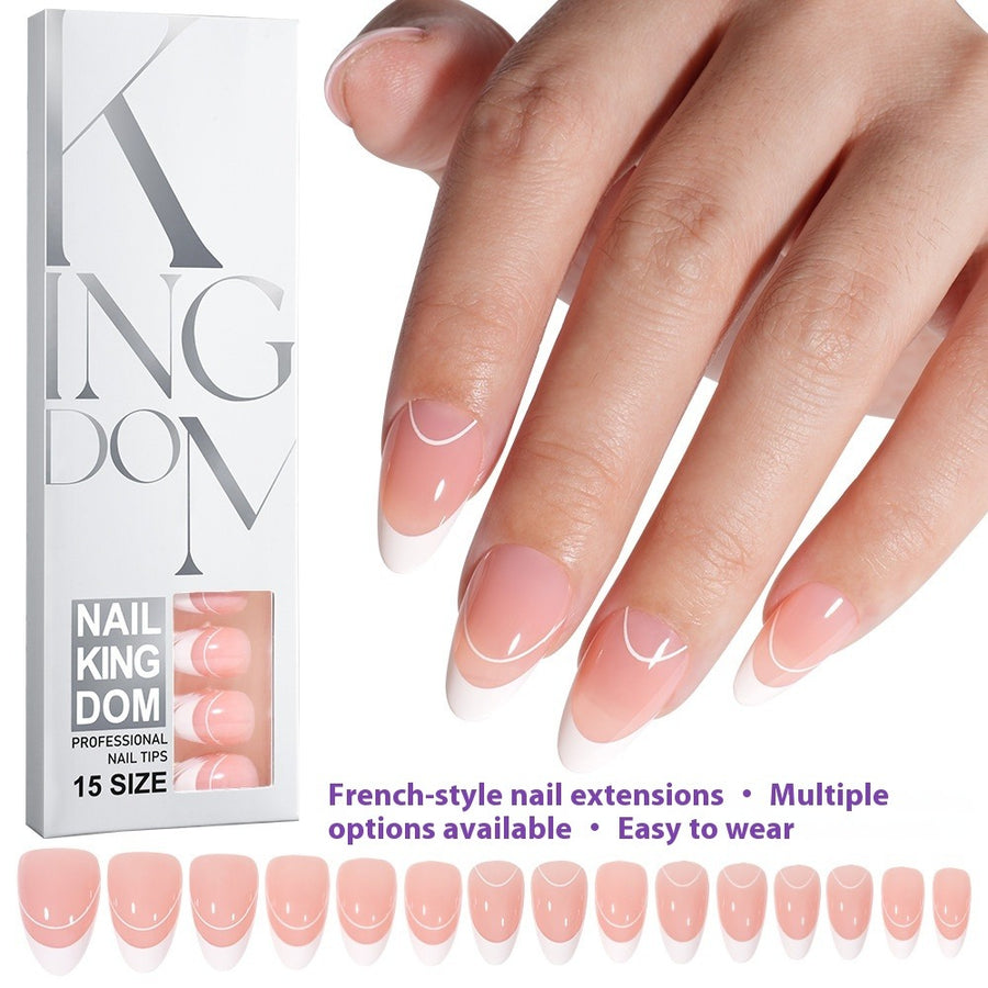 Nail Tips Exclusive for Amazon hot-selling French press on nails art patch oil injection removable fake nail piece 120 pieces (MOQ=3)