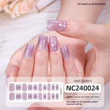 Semi-Cured Gel Nail Strips Soft Pink Gradient Glossy Natural Everyday Wear Set (MOQ=3)