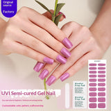 Semi-Cured Gel Nail Strips Pure Glitter Ultra-Sparkle Metallic Glossy Set (MOQ=3)