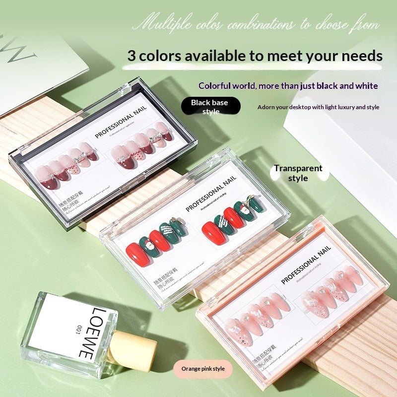 Clear Rectangular Press On Nail Display Case
