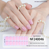 Semi-Cured Gel Nail Strips Solid Glitter Korean Japanese Minimal Design (MOQ=3)