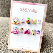 365nails: "Candy Pop Carnival" – 3D Cartoon Character Handmade Short Square Nails