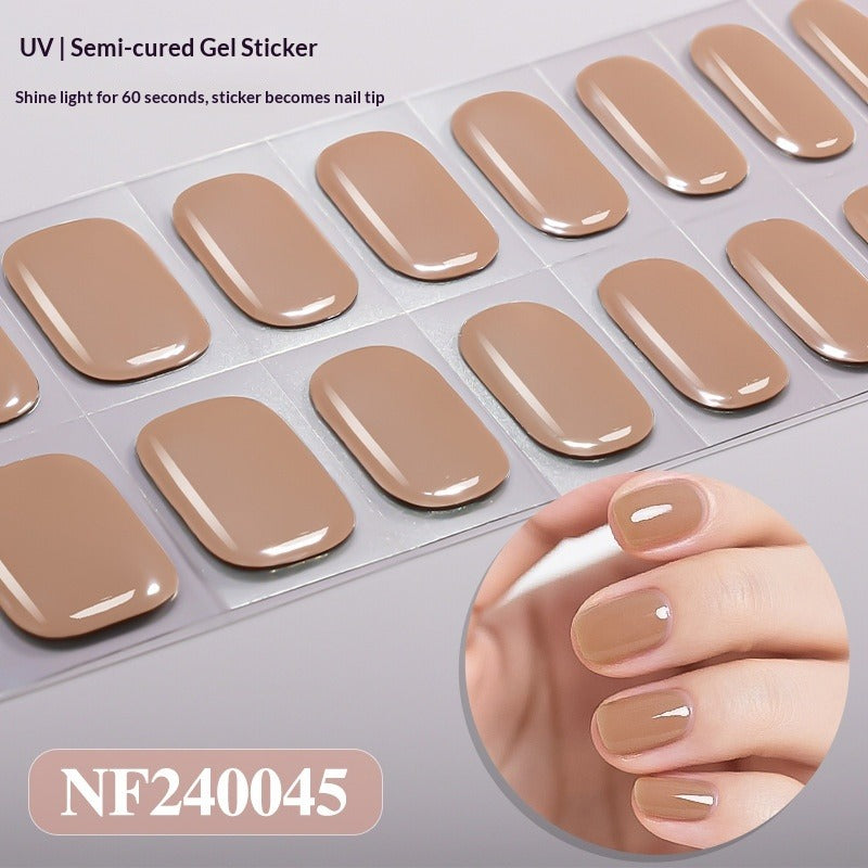 Semi-Cured Gel Nail Strips Minimal Solid Japanese Style (MOQ=3)