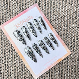 365Nails: "Dark Rose Mirage" – handmade press-on nails (Gothic Romantic/Y2K Trend)