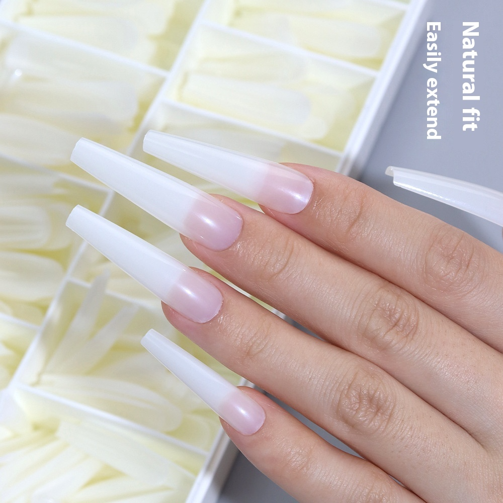 Nail Tips New French press on nails piece,  half sticker full sticker fake nail nail patch extended press on nails piece