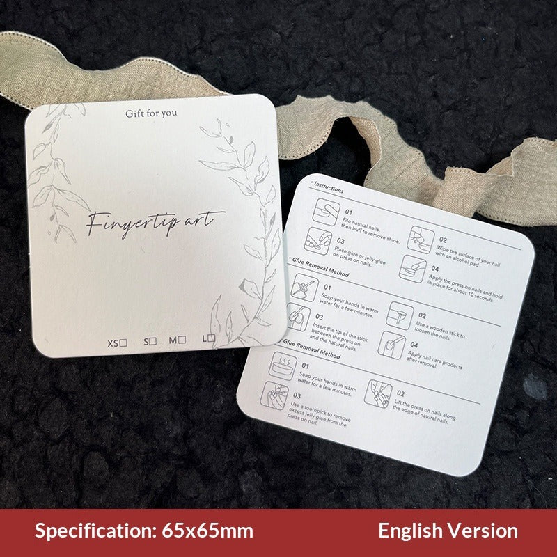 Embossed Cotton Paper Display Cards for Press On Nails (MOQ=50)