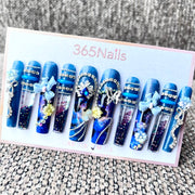 365nails: "Midnight Symphony" – 3D Character Art Handmade Coffin Nails-5.5cm