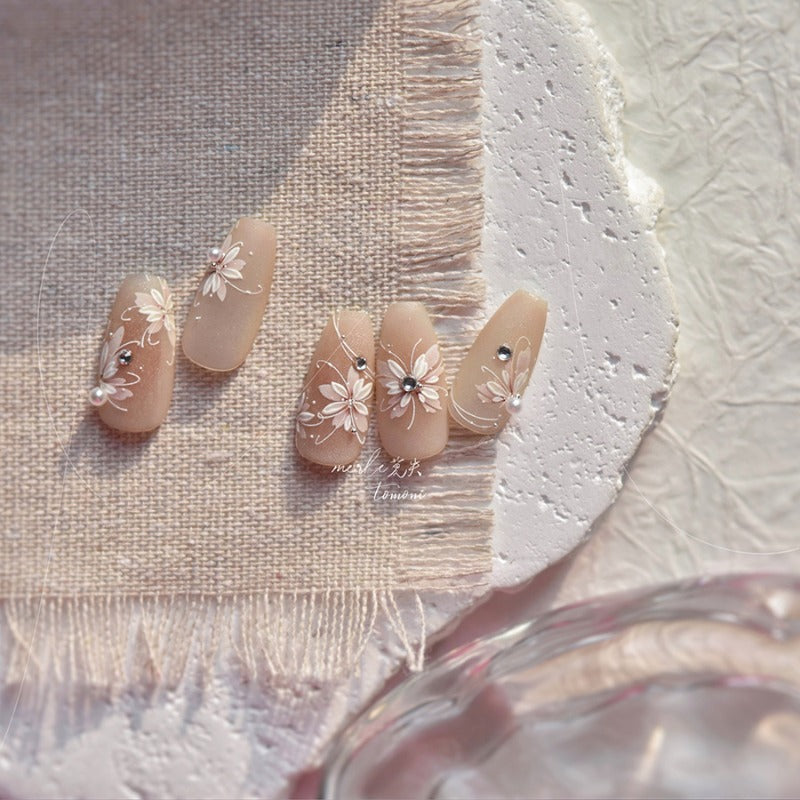 3D Embossed Nail Stickers – Delicate Floral Collection