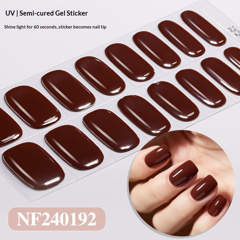 Semi-Cured Gel Nail Strips Minimal Solid Japanese Style (MOQ=3)