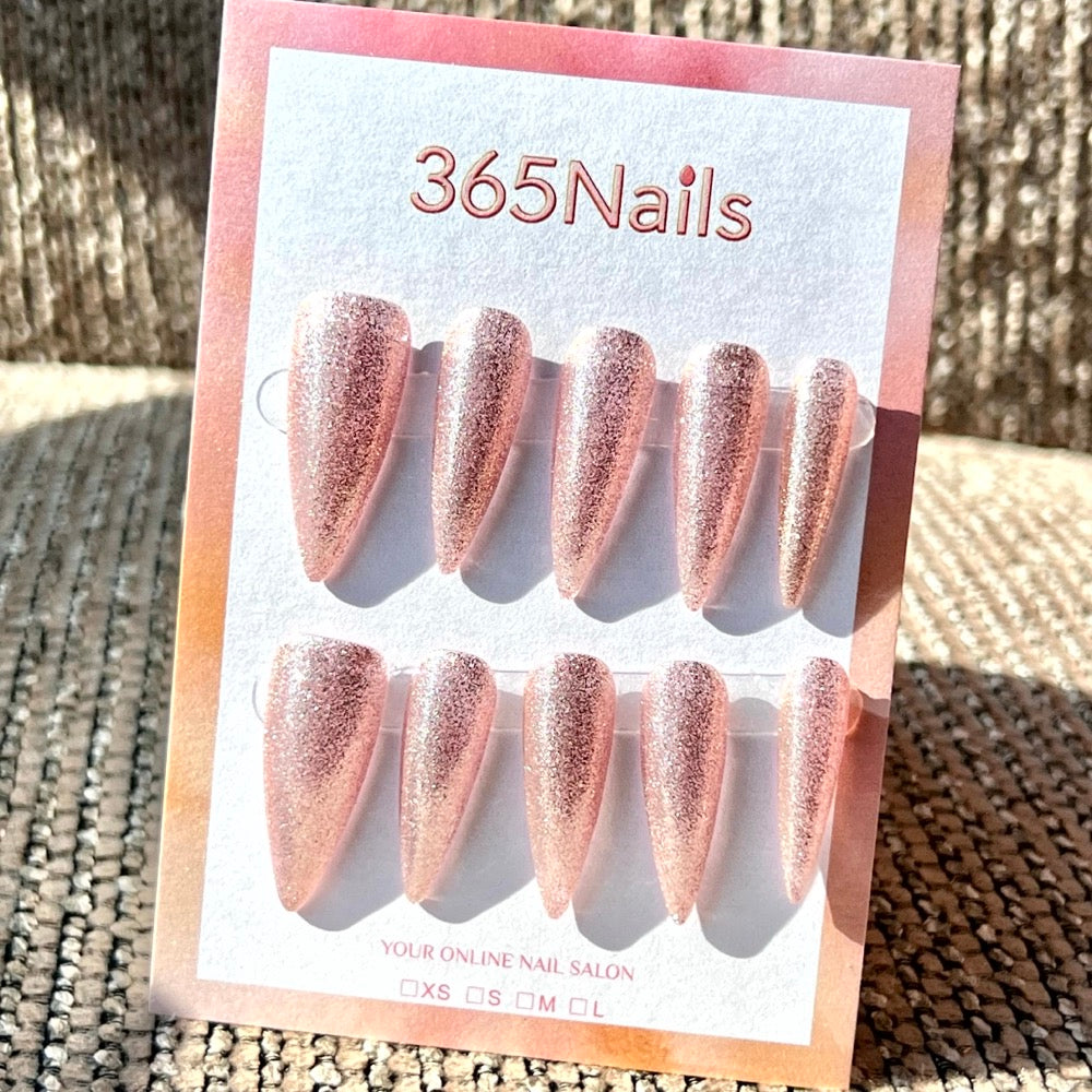 "Dazzling Stiletto" - Glitter Handmade Nails (6 Colors Available)