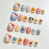 Wholesale Mixed Batch: Handmade Kids Press-on Nails - Assorted Cute Cartoon Designs (Size XS-L)