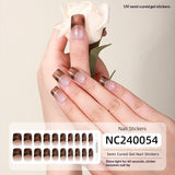 Semi-Cured Gel Nail Strips French Gradient Glitter Glossy Design(MOQ=3)