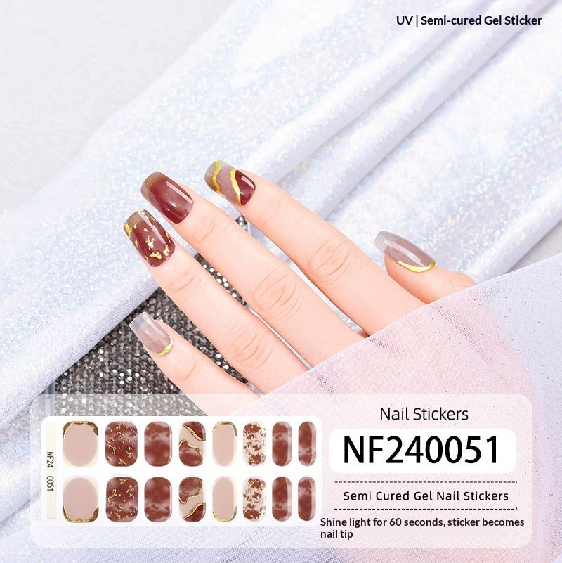 Semi-Cured Gel Nail Strips 3D Foil Shine Glam Emboss Effect (MOQ=3)