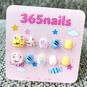 365nails: "Playful Pals" – 3D Character Handmade Short Square Nails