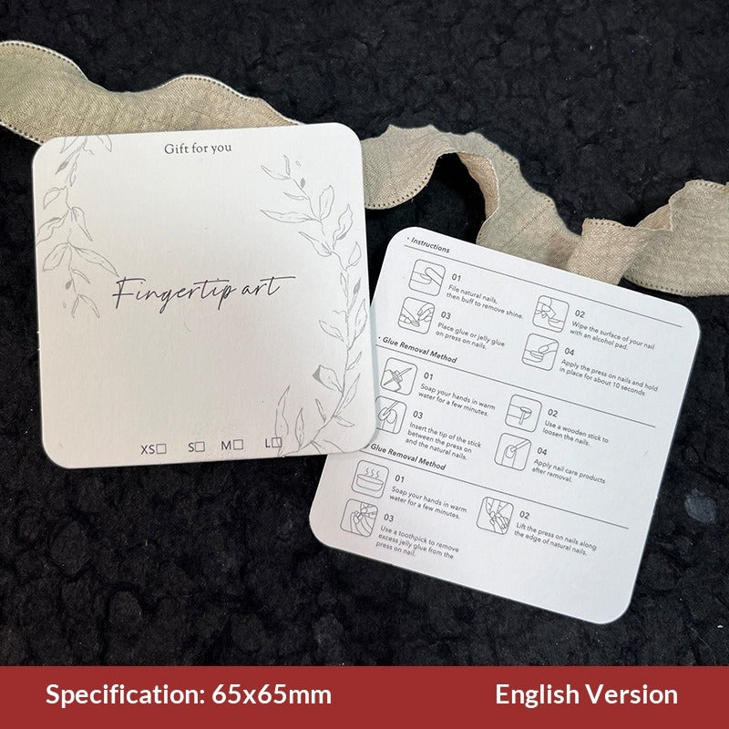 Square Minimal Display Cards for Handmade Press On Nails (MOQ=50)