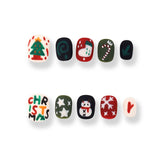 365Nails Doodle Christmas Matte Short Square Set