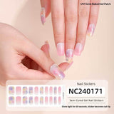 Semi-Cured Gel Nail Strips Foil Laser Gold Shimmer Glossy Set (MOQ=3)