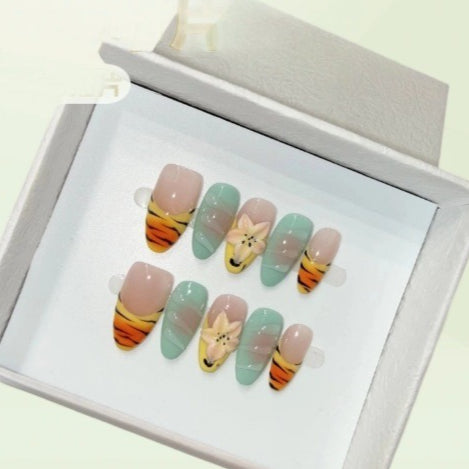 365nails: 糖果花園 – 3D 花朵手工製杏仁形穿戴甲