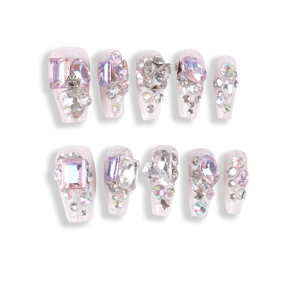 365Nails Crystal Aurora Luxury Short Tips
