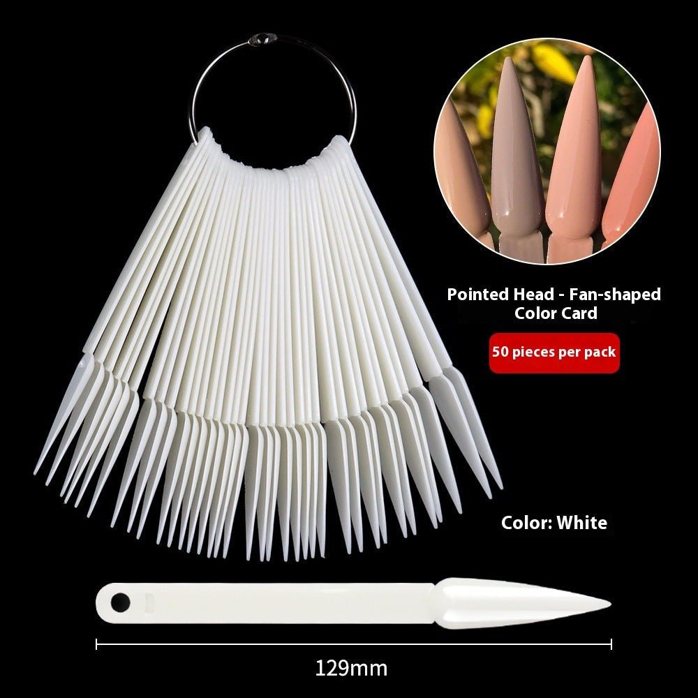 Nail Tips Nail polish practice fan color card, 50 transparent iron ring nail polish color plates in bags for  nail salons