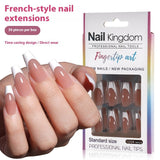 Press on nails French trapezoidal simple high-end sense 30 pieces box detachable fake nail finished pre-made manicure