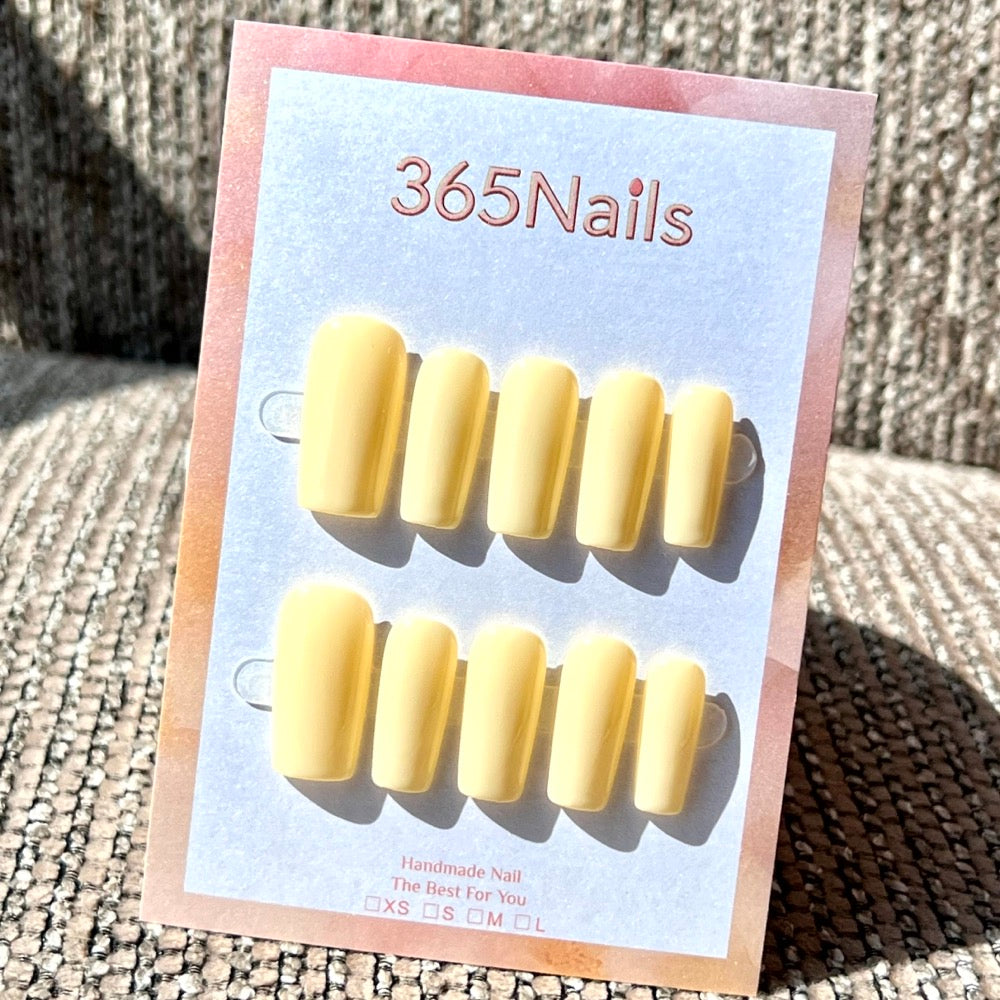 "Structured Medium Square" - Solid Color Handmade Nails (20 Colors Available)