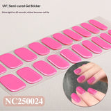 Semi-Cured Gel Nail Strips Solid Color Glossy Minimal Design (MOQ=3)