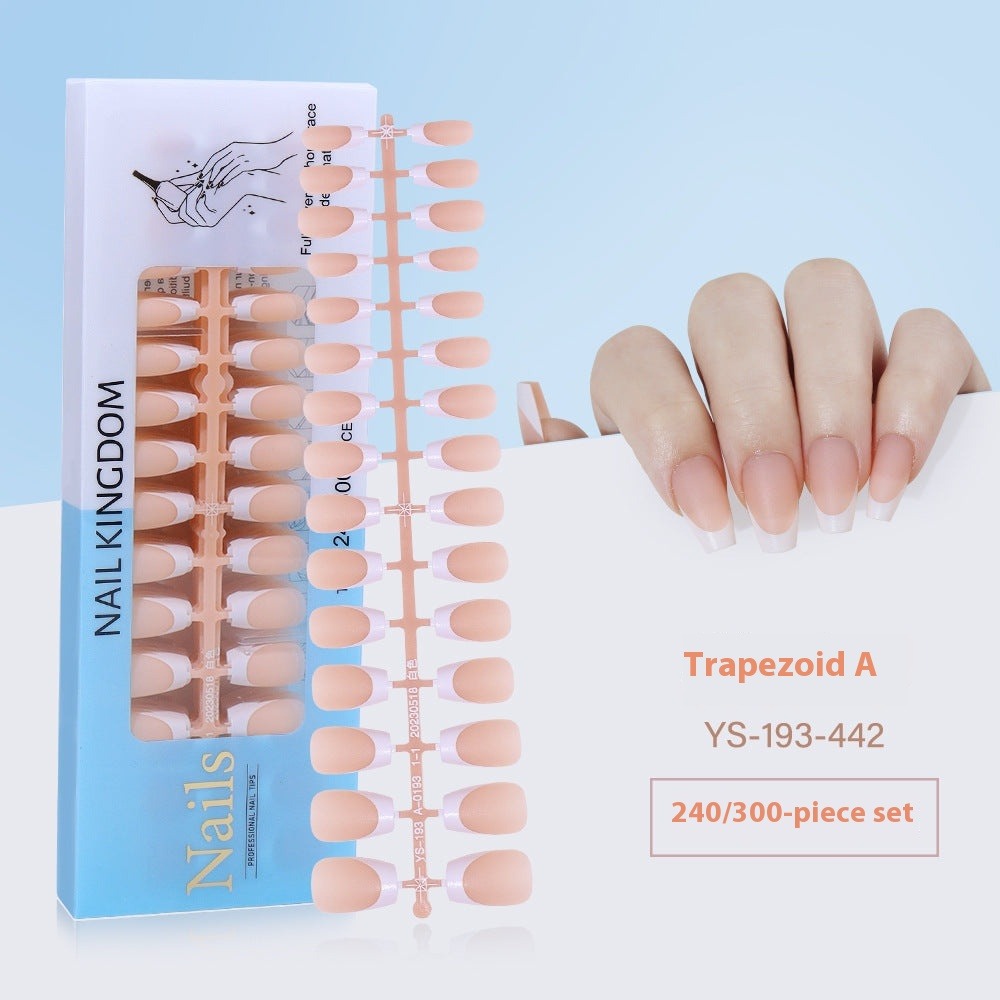 Nail Tips New  French press on nails 240 pieces boxed fake nail manicure work in progress matte full sticker French nail piece