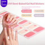 Semi-Cured Gel Nail Strips Floral Star Heart Cow-Print Mix Design (MOQ=3)