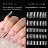 Nail Tips Single number, 50 pieces of matte nail pads, bagged trapezoidal short ladder, supplement number, transparent and seamless, no-abrasion patch, fake nail wholesale