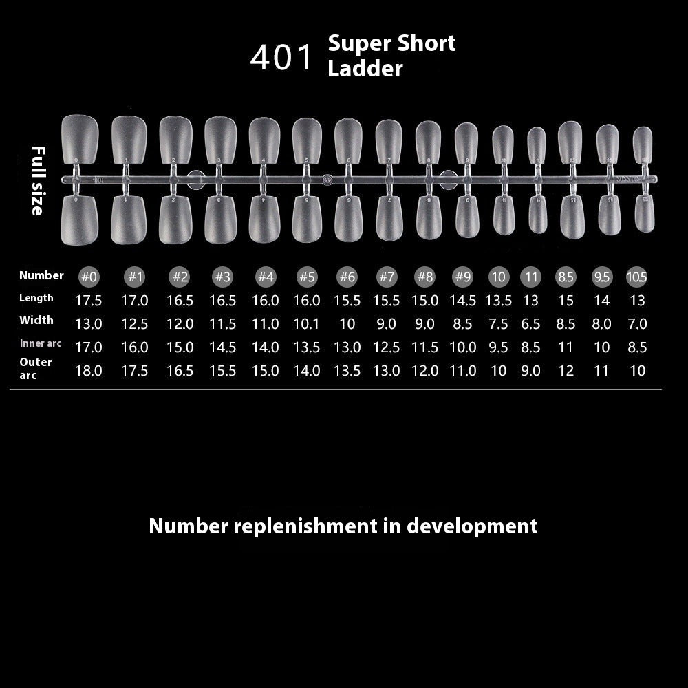 Nail Tips Transparent nail piece wholesale 30 pieces, full number, light and thin, full sticker, trapezoidal non-marking, wear-free patch, frosted nail piece