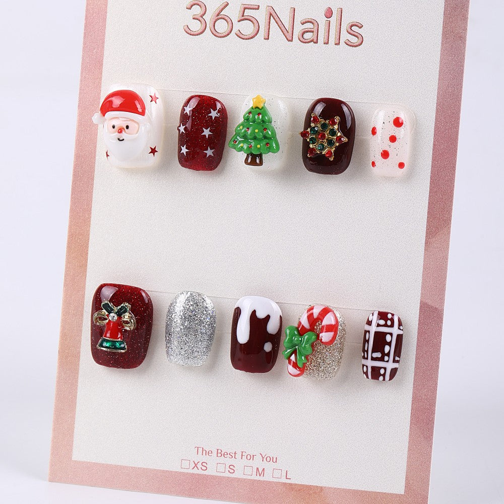 365Nails Santa & Bells Christmas Short Square Mix Set
