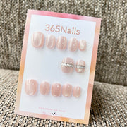 365nails「裸粉金砂與碎鑽」—手工製穿戴甲
