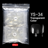 Nail Tips New toenail slices 600 pieces in a bag, transparent short toenail slices, all pasted with light and thin toenail nail slices