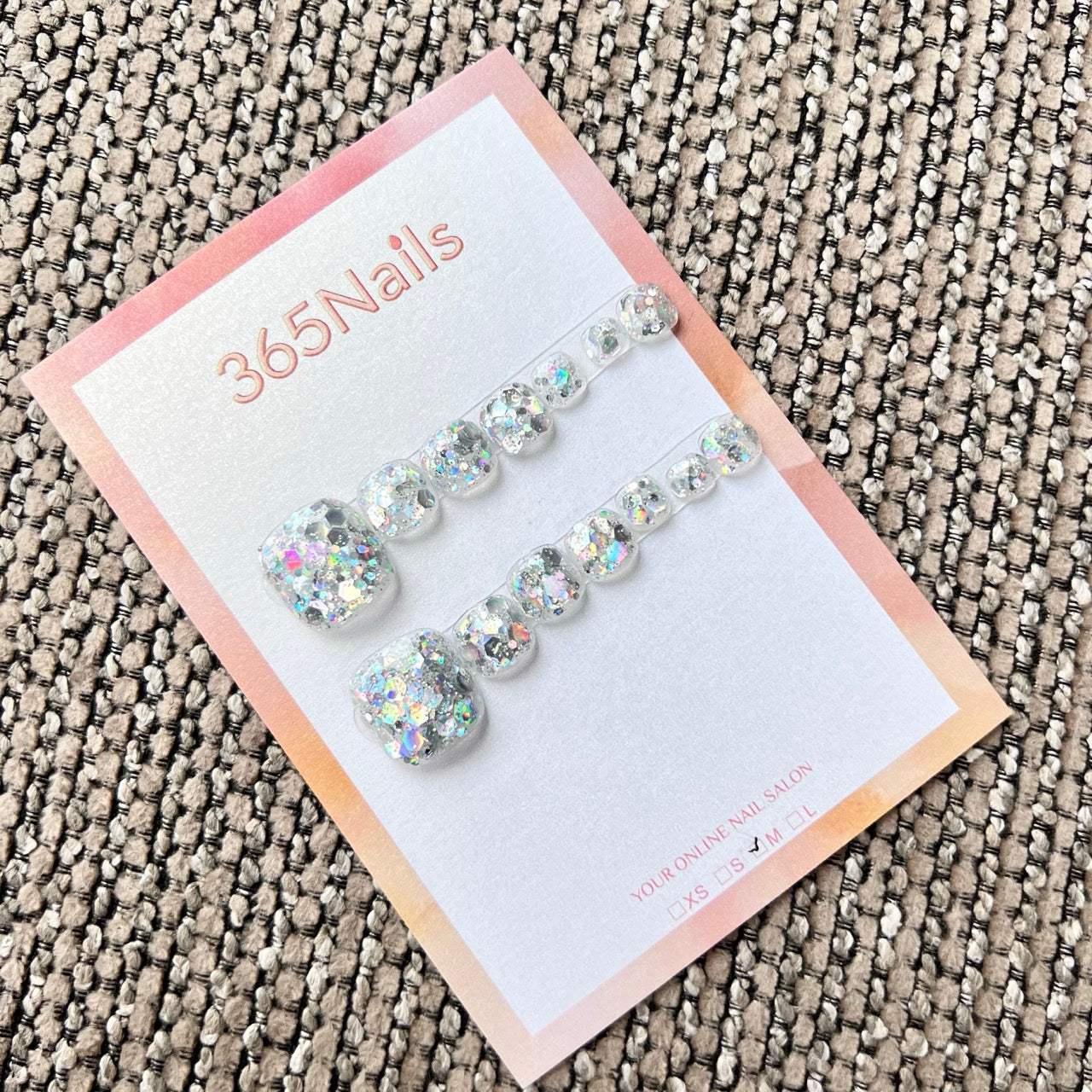 365nails 銀河幻彩碎片亮粉 手工製 足部穿戴甲