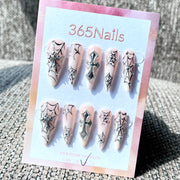 365nails: "Gothic Web Cross Stiletto" – Handmade Long Sharp Stiletto Nails