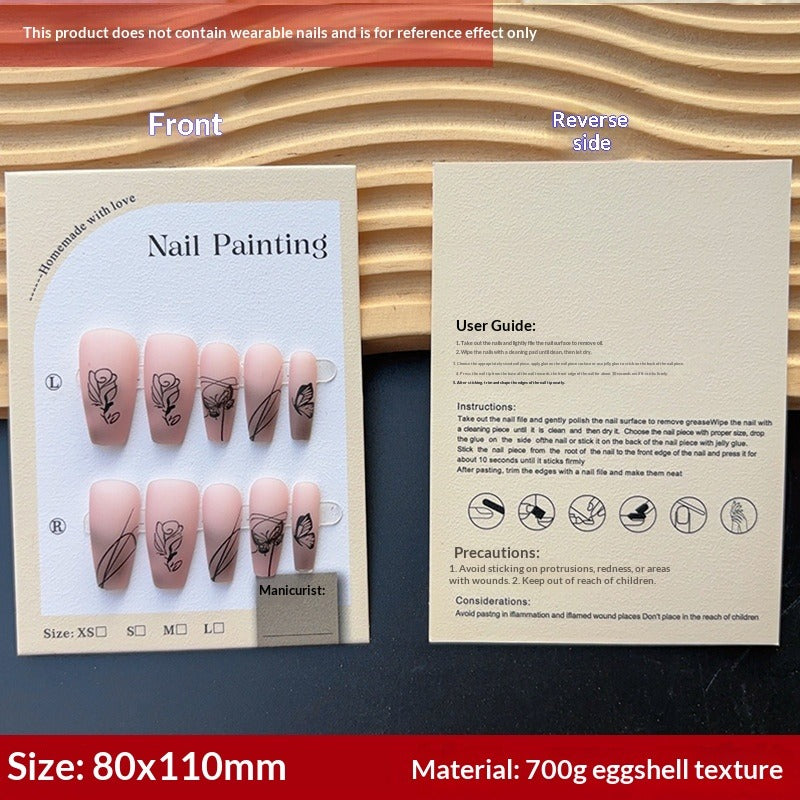 光面白色展示卡，適用於穿戴甲款式 (MOQ=50)