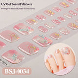 Semi-Cured Gel Nail Strips Fresh Floral 3D Foil Glossy Design (MOQ=3)