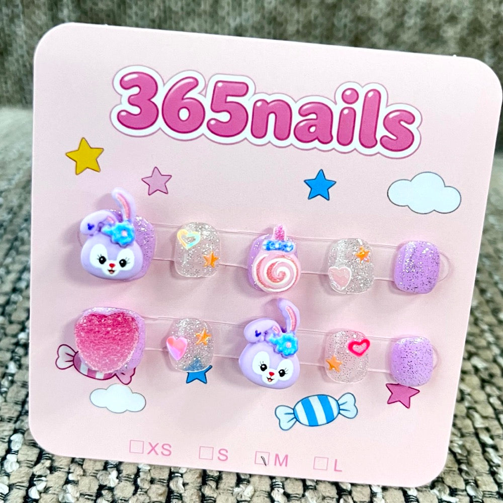 365nails: "O Doce Sonho da Coelhinha" – Unhas Curtas com Personagens 3D Feitas à Mão