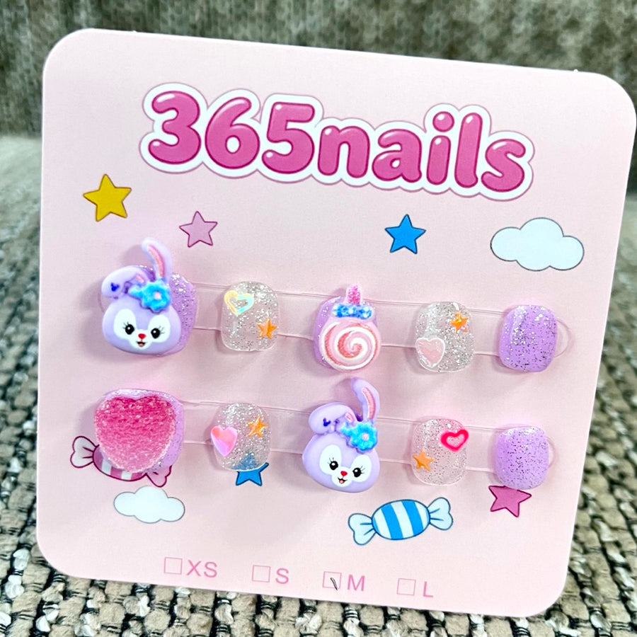 365nails: "Bunny's Sweet Dream" – 3D Character Handmade Short Nails