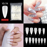 Nail Tips New French press on nails piece,  half sticker full sticker fake nail nail patch extended press on nails piece