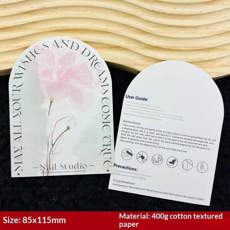 Embossed Cotton Paper Display Cards for Press On Nails (MOQ=50)