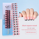 Nail Tips New  French press on nails 240 pieces boxed fake nail manicure work in progress matte full sticker French nail piece
