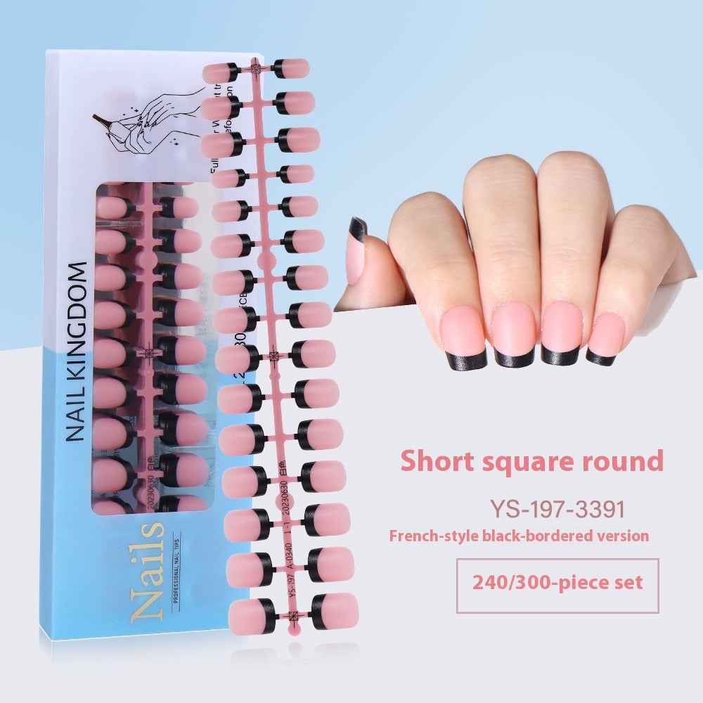 Nail Tips New  French press on nails 240 pieces boxed fake nail manicure work in progress matte full sticker French nail piece