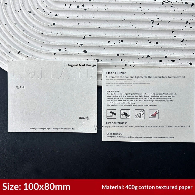 Embossed Cotton Paper Display Cards for Press On Nails (MOQ=50)