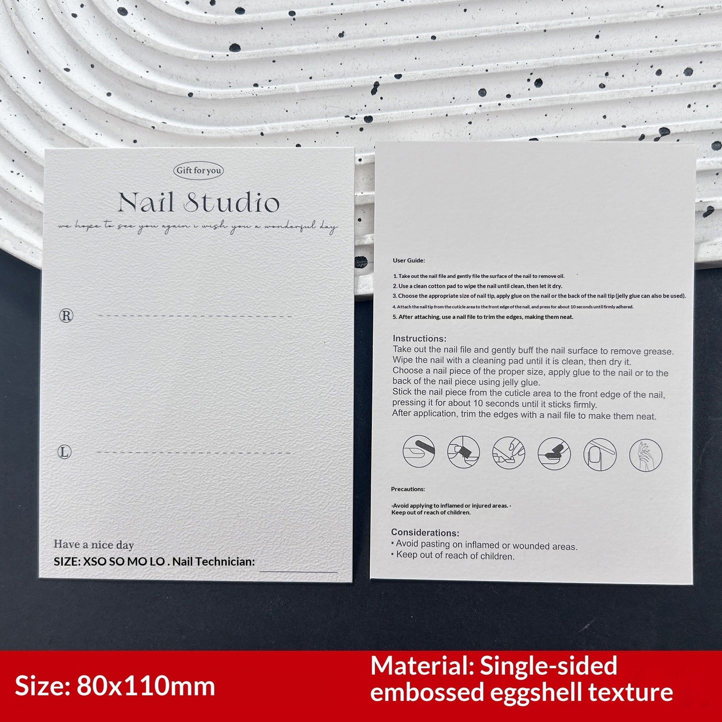 Art Texture Display Cards for Press On Nail Sets (MOQ=50)