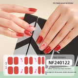 Semi-Cured Gel Nail Strips 3D Foil Heart Glossy Design (MOQ=3)