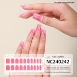 Semi-Cured Gel Nail Strips Gradient French Soft Pink Glossy Set (MOQ=3)