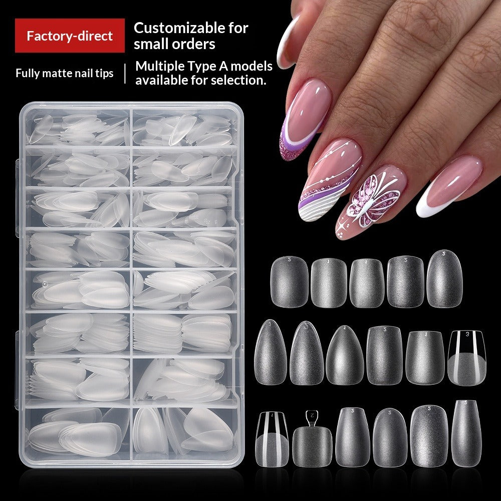 365nails Full-Matte Nail Tips | Multi-Shape Nail Extension Set with Storage Case