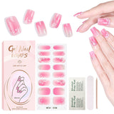 Semi-Cured Gel Nail Strips Summer Floral 3D Foil Pink Glossy Set (MOQ=3)